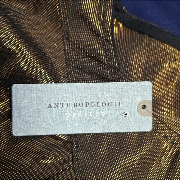 NWT Anthropologie Amadi Merry Metallic Lure Bronze Party Cocktail Blouse Size XS - Picture 4 of 15